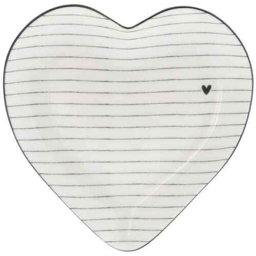 Teller Heart Plate White/Stripes