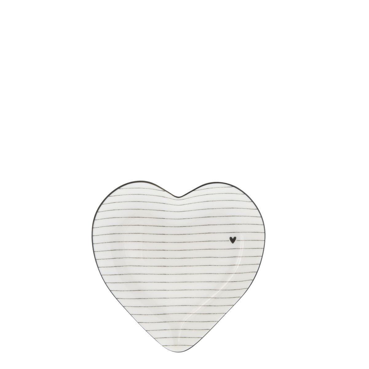 Teller Heart Plate White/Stripes