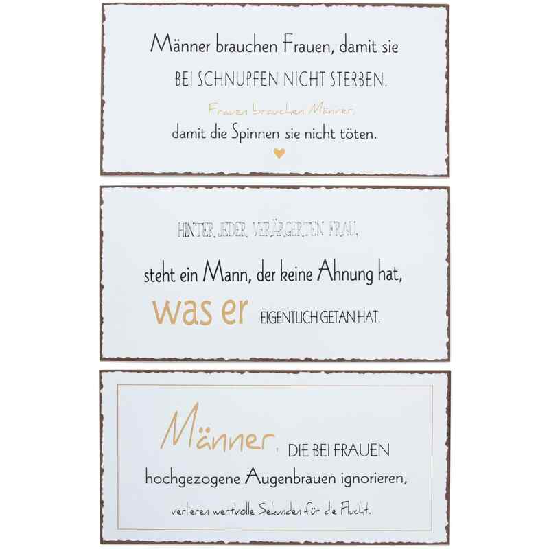 Schild Männer, 3 Sorten