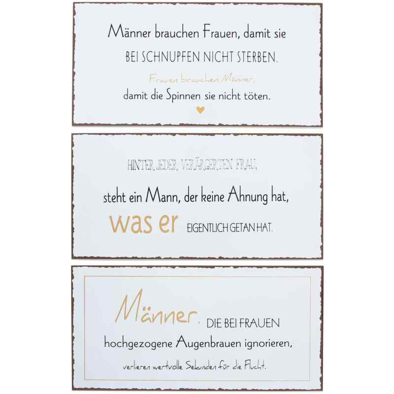 Schild Männer, 3 Sorten