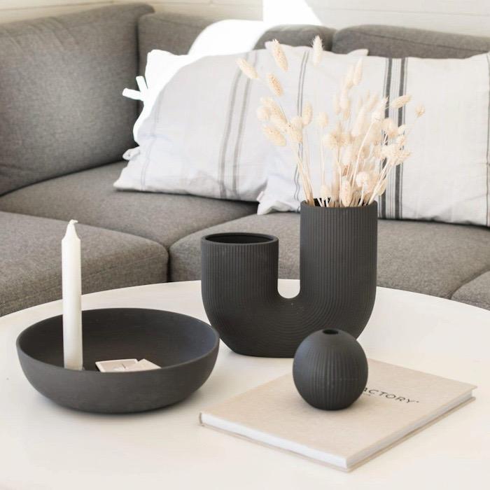 Vase Stravalla dunkelgrau