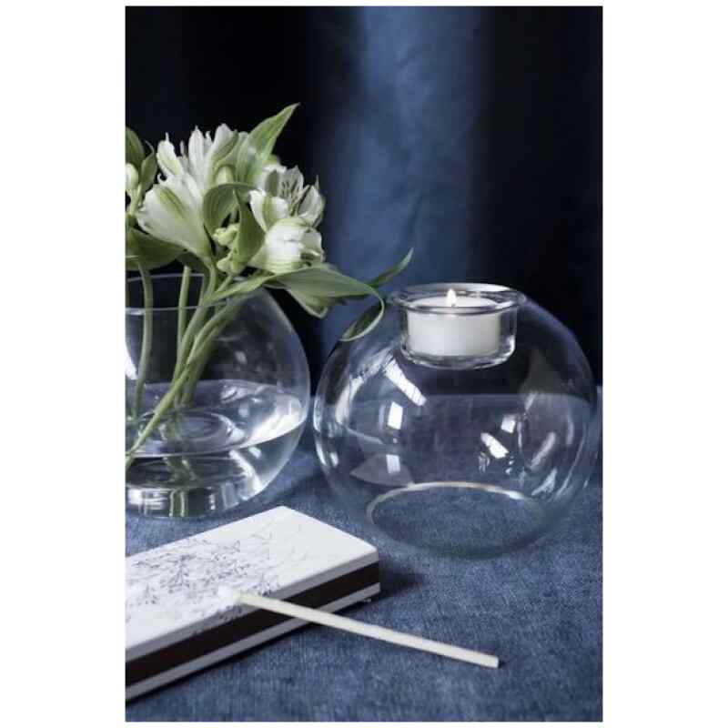 Haga Kugelvase und Teelichthalter aus Glas