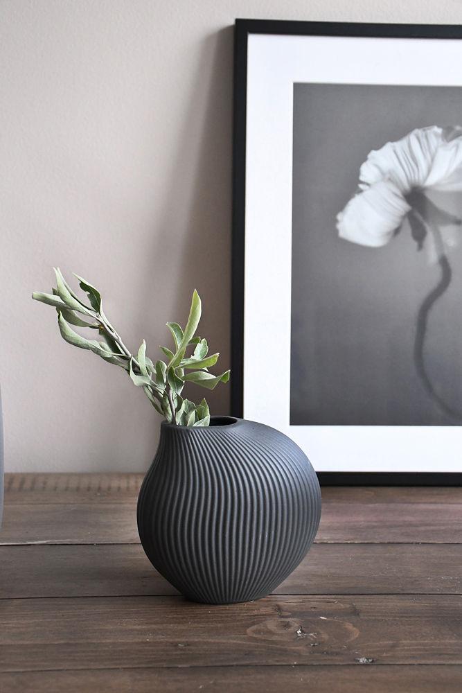 Vase Lerbäck dunkelgrau
