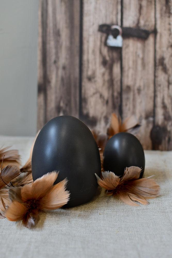 Dekofigur Ei Bjuv schwarz groß