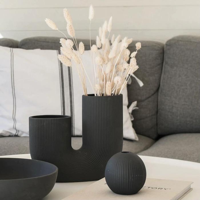 Vase Stravalla dunkelgrau