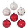 Weihnachtskugel Illum 6er Set rot-weiß