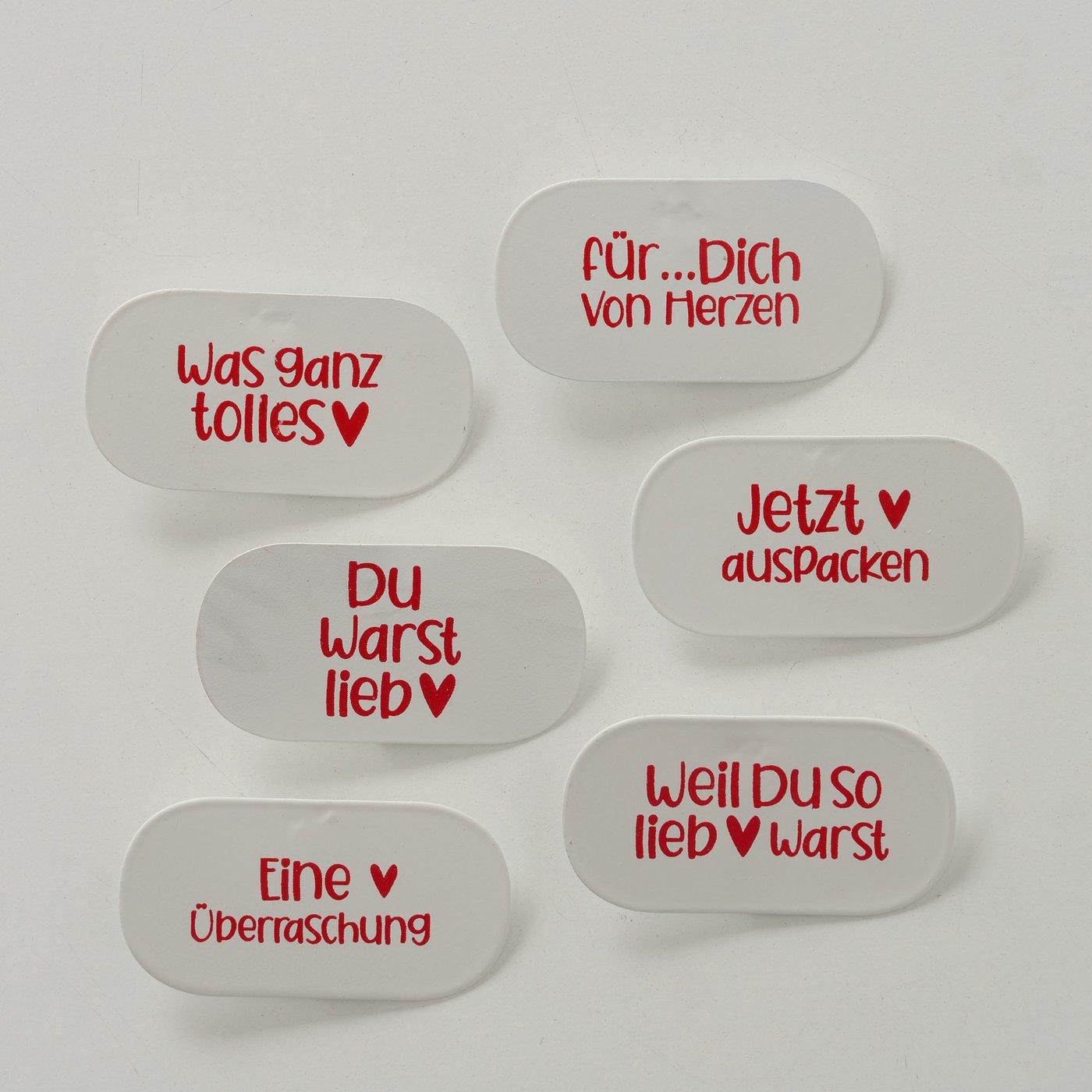 Dekoanhänger Herzilein 6teilig 2 Sorten