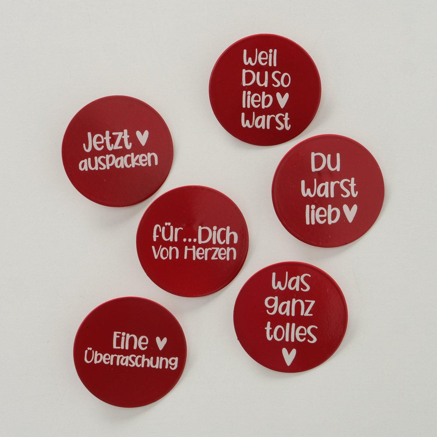 Dekoanhänger Herzilein 6teilig 2 Sorten