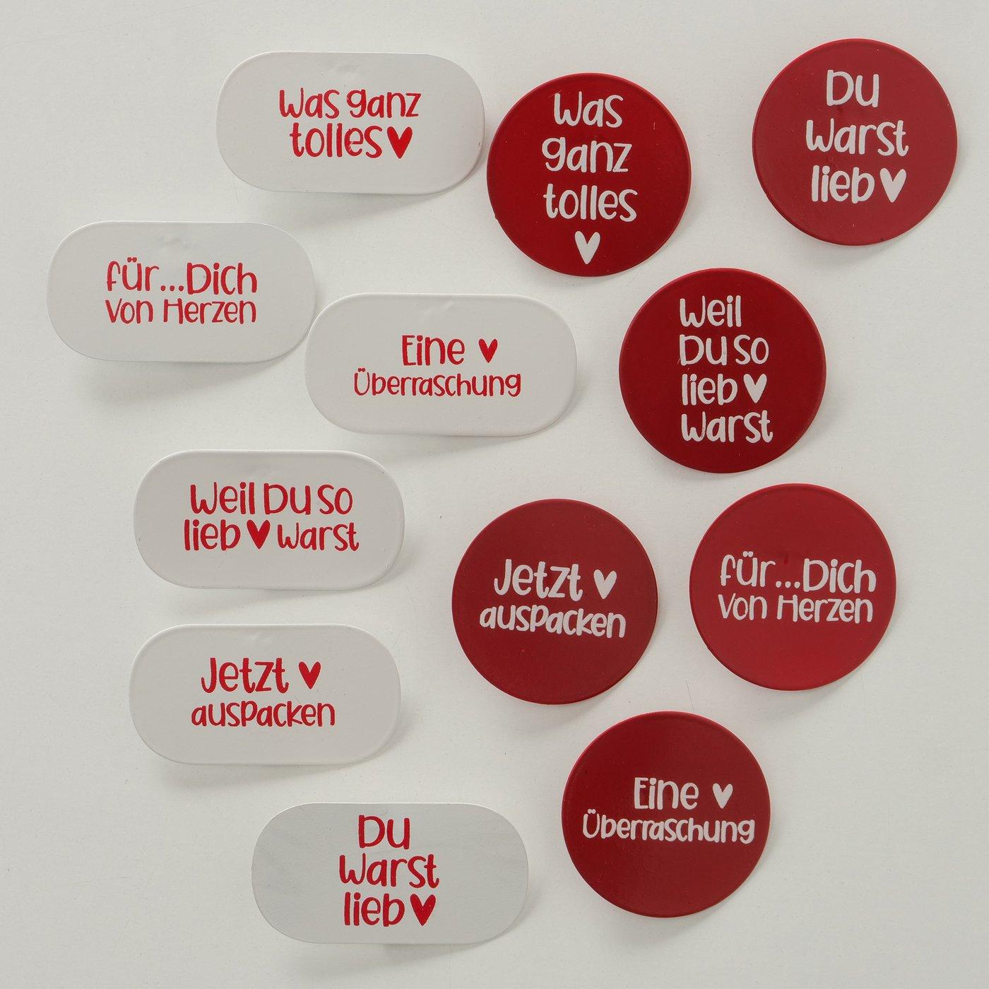 Dekoanhänger Herzilein 6teilig 2 Sorten