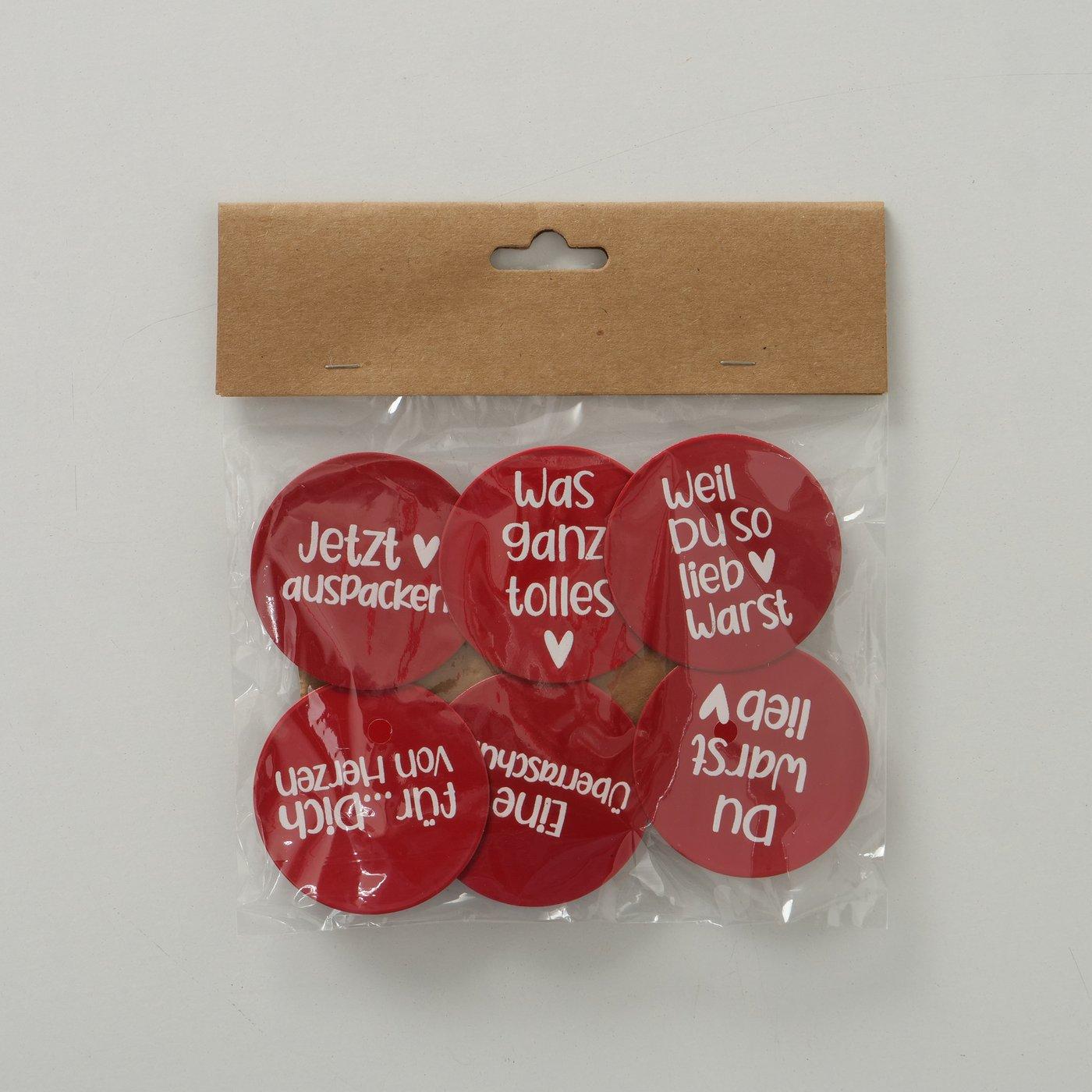 Dekoanhänger Herzilein 6teilig 2 Sorten