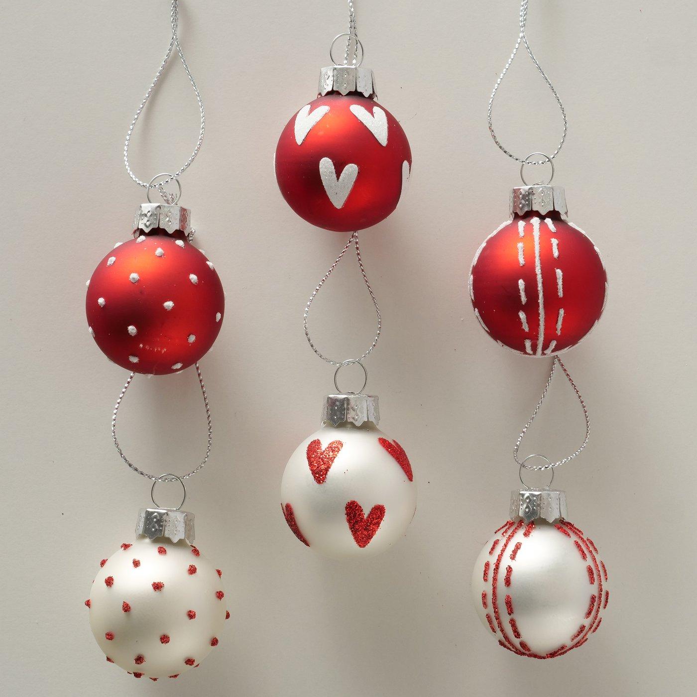 2025945-Detailbild Weihnachtskugel Herzilein 12er Set klein
