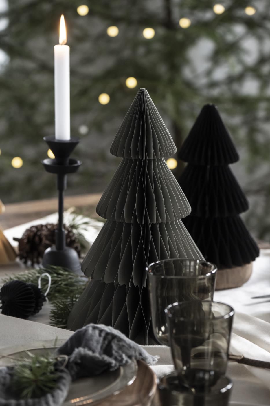 Tannenbaum grau groß gefaltetes Papier mit Magnetverschluss