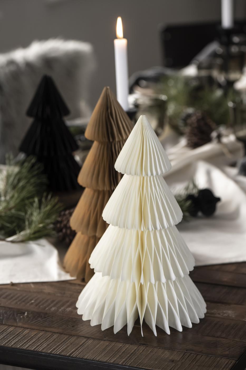 Tannenbaum weiß groß gefaltetes Papier mit Magnetverschluss