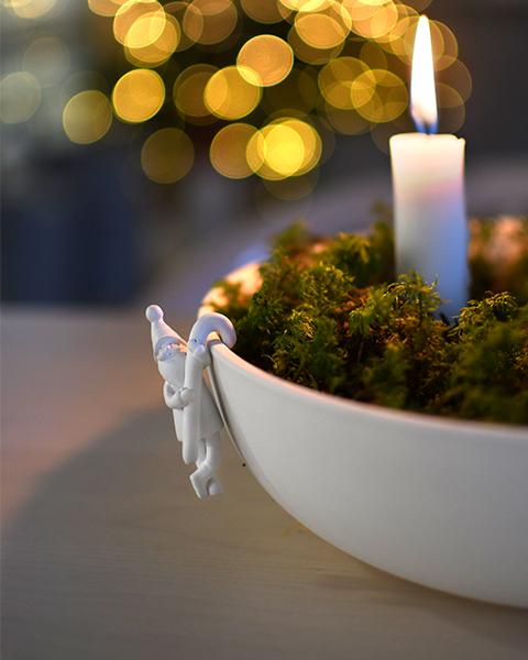 Nisse Weihnachtsmann Anhänger mit Stock