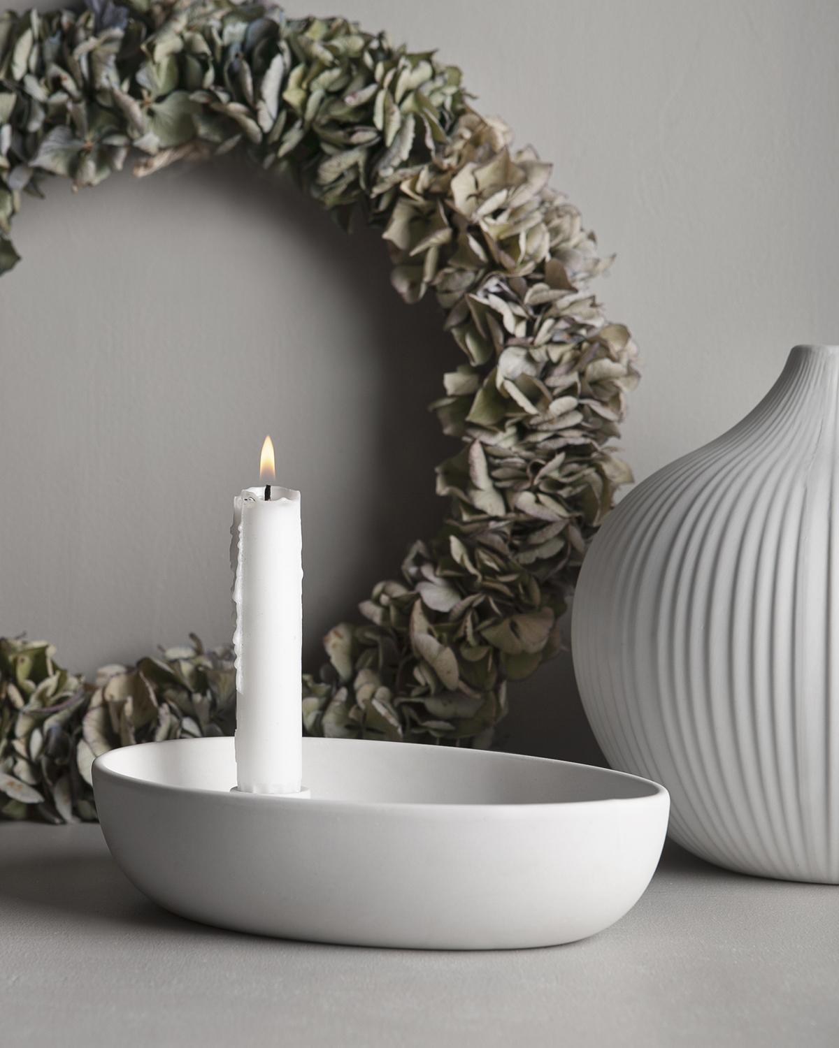 Lidatorp Kerzenständer oval weiß