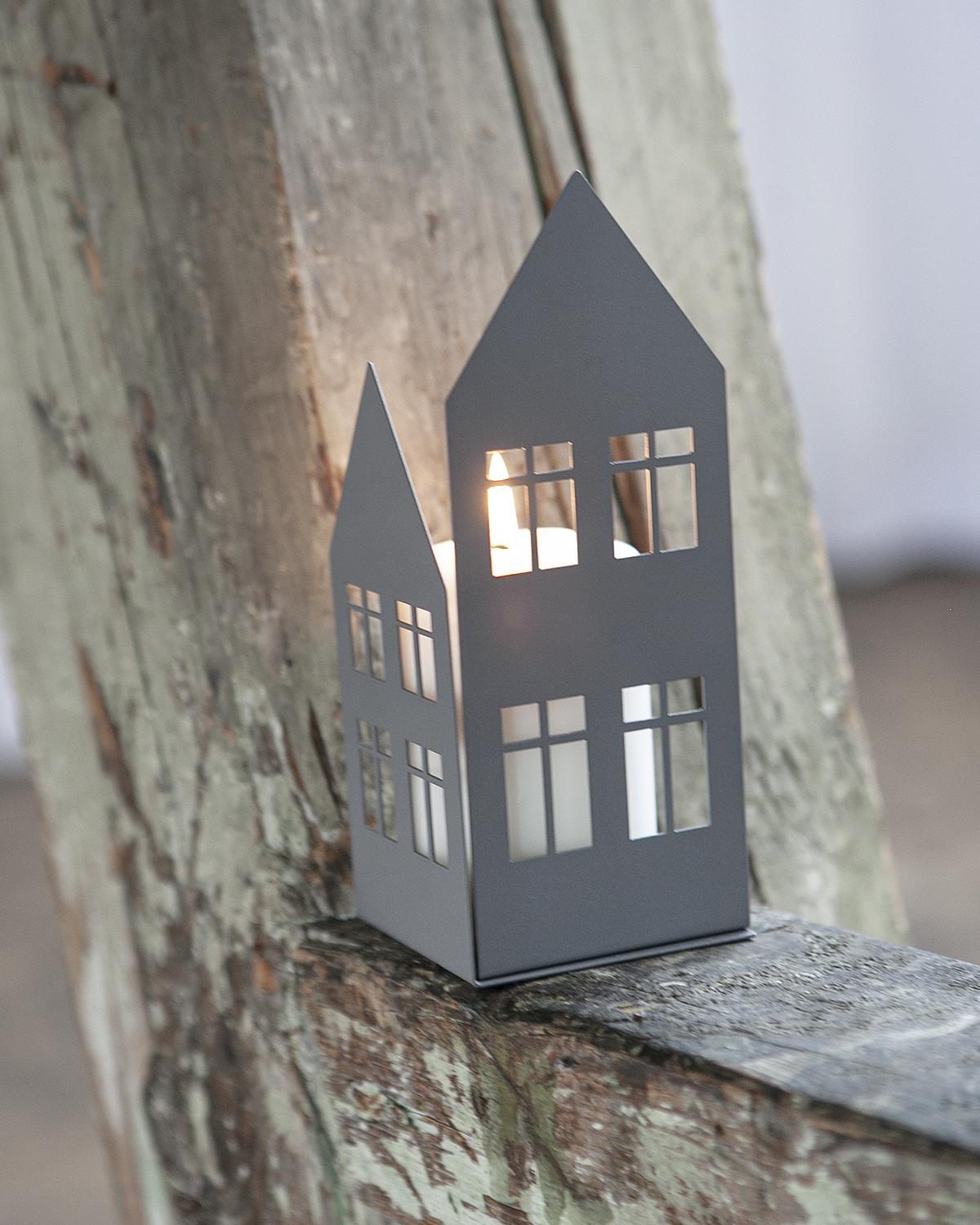 Storgatan Teelichthalter grau groß