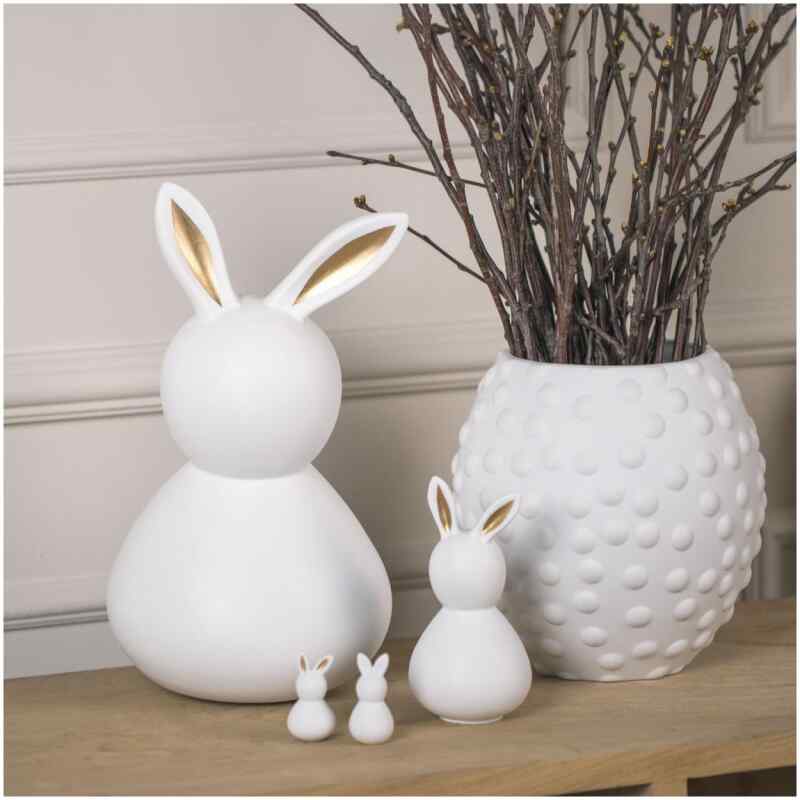 <p>Räder Ostern Porzellanhase klein 2er Set Damen gold</p>