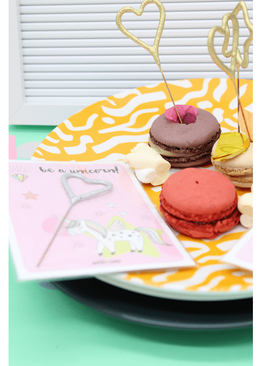 Be a unicorn! rosa Herz silber Mini Wondercard