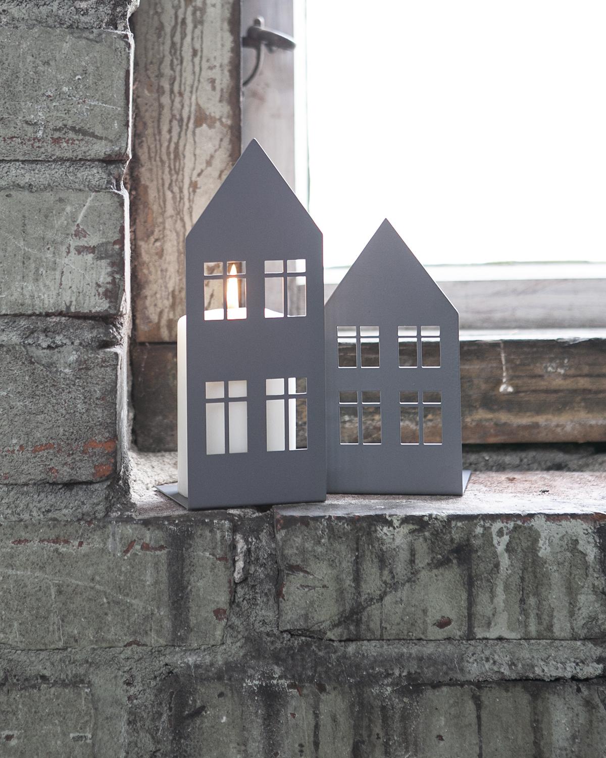 Storgatan Teelichthalter grau klein