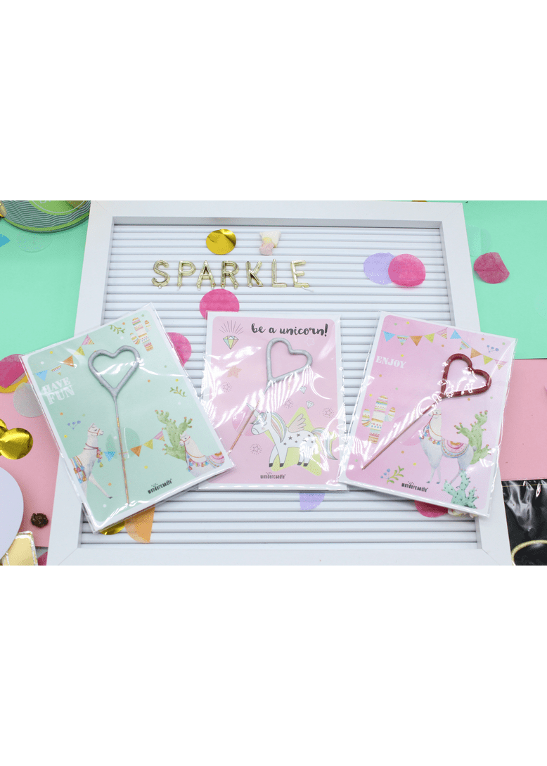 Be a unicorn! rosa Herz silber Mini Wondercard