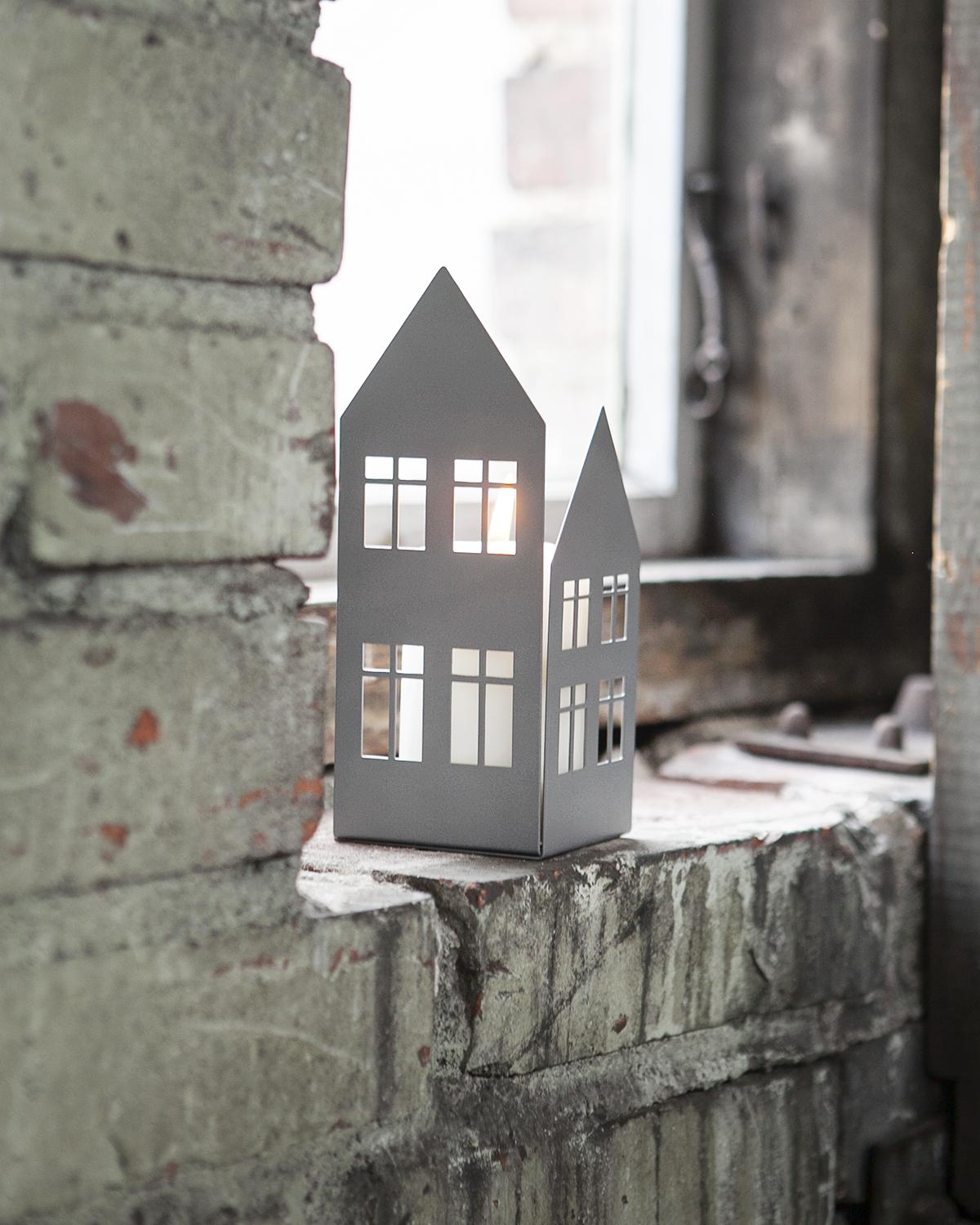 Storgatan Teelichthalter grau groß