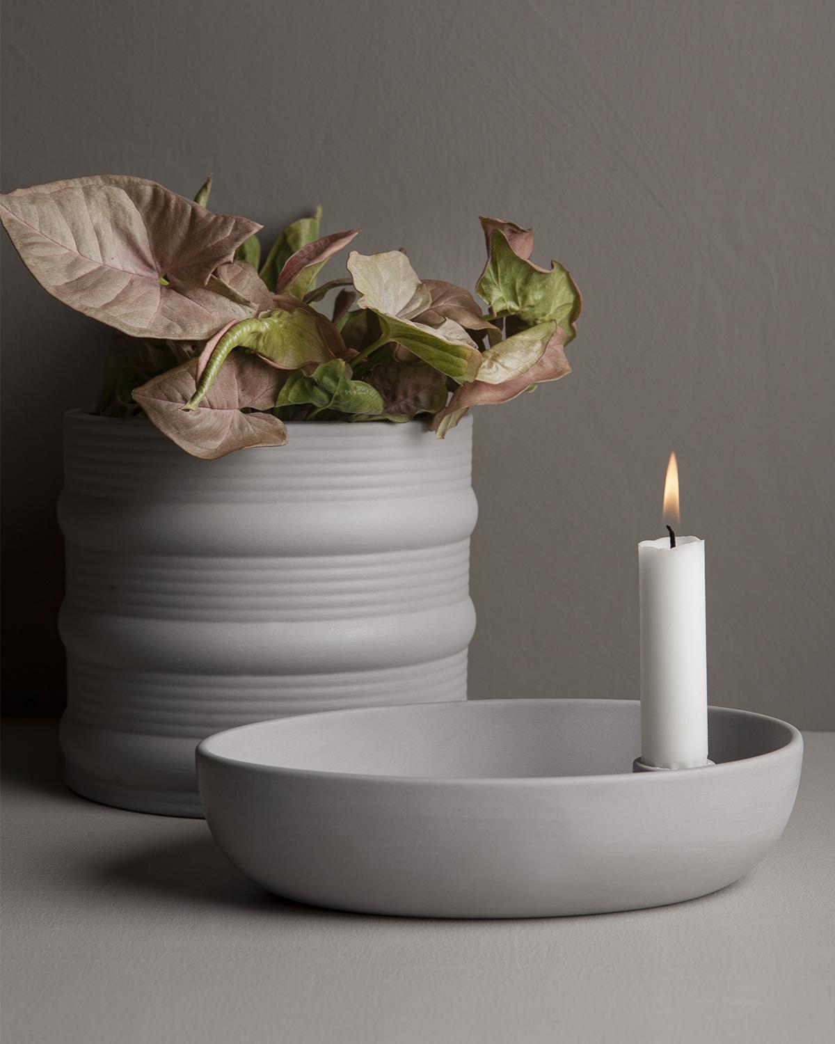 Lidatorp Kerzenständer oval hellgrau