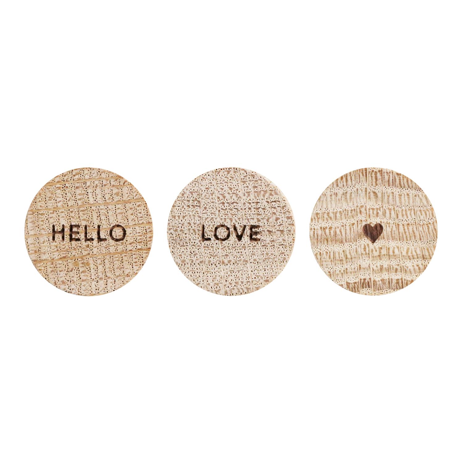 Holzmagnet Hello Love 3er Set