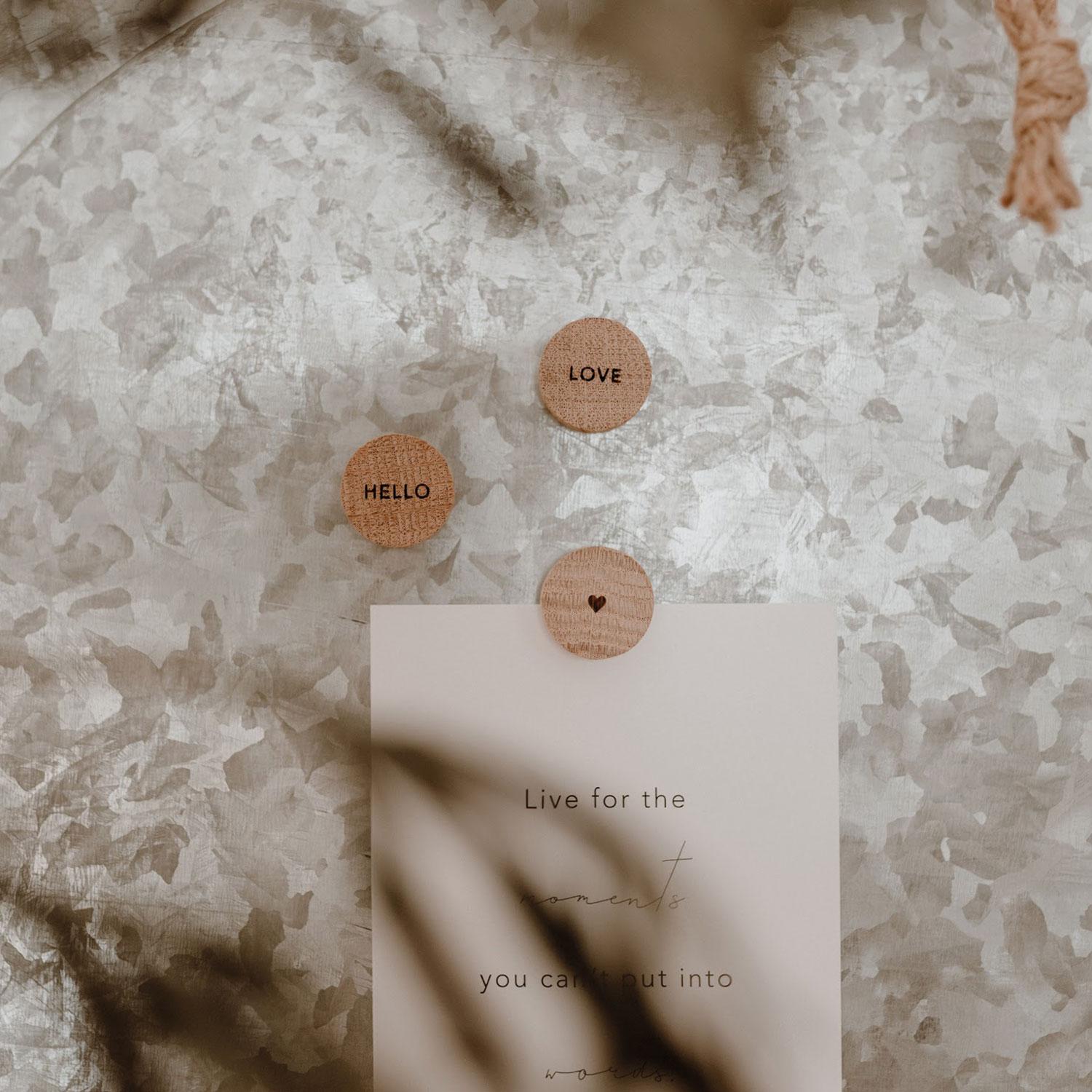 Holzmagnet Hello Love 3er Set