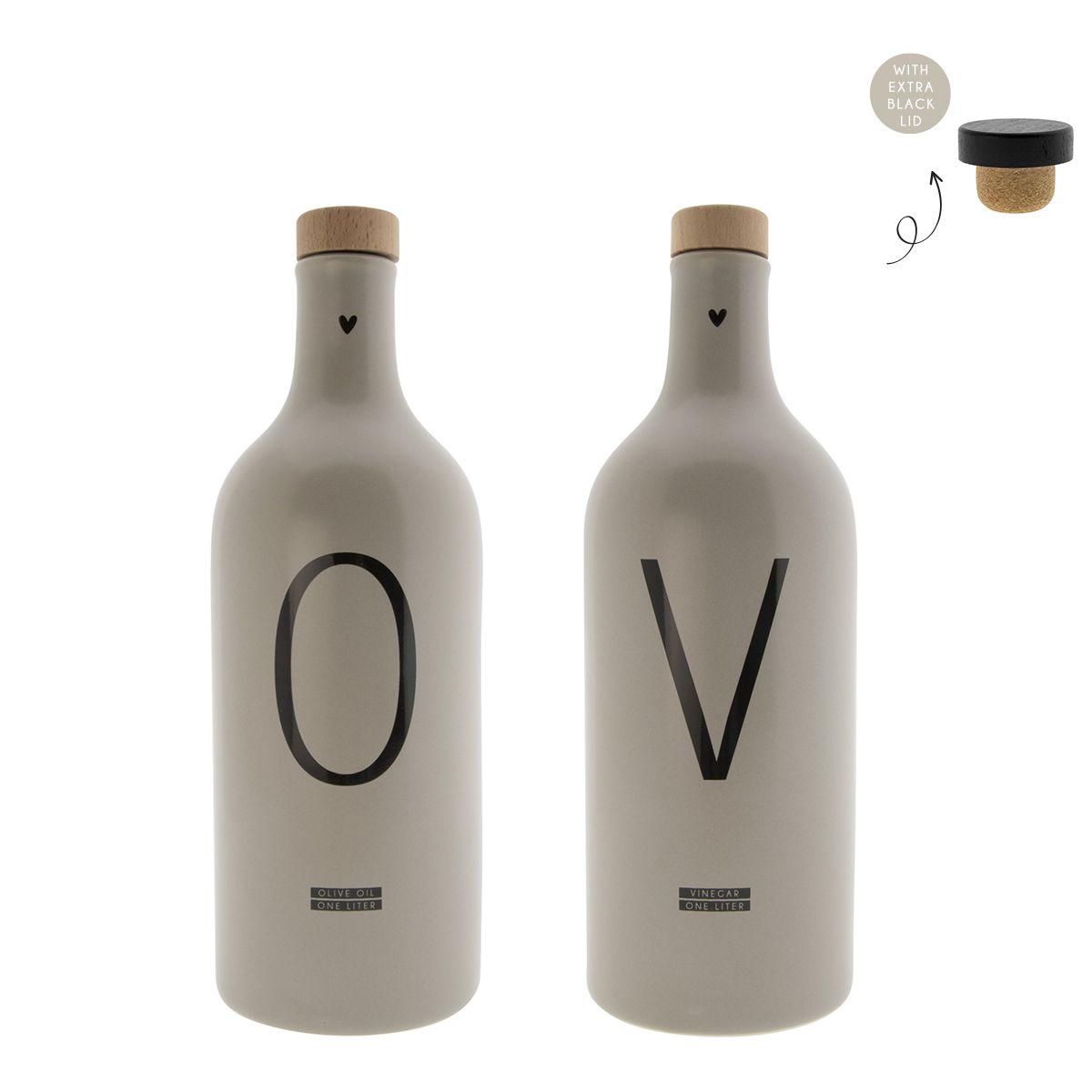 Oil & Vinegar Set Groß Matt Titane Beige