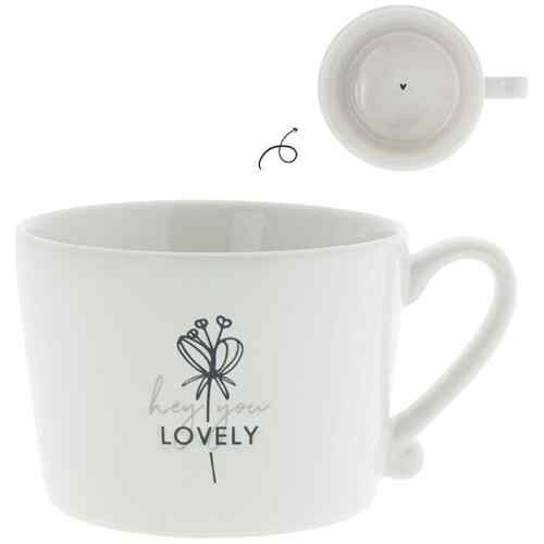 Tasse White/hey you lovely in schwarz