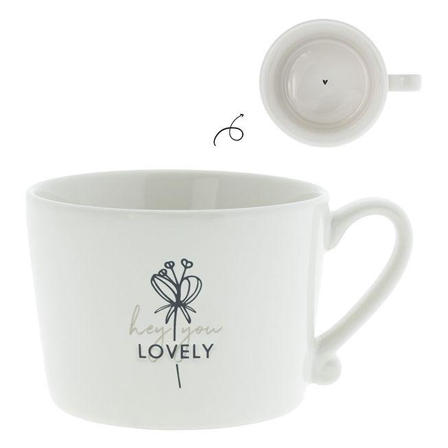 Tasse White/hey you lovely in schwarz