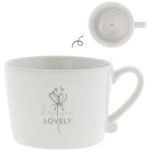 Tasse White/Hey you lovely in grau