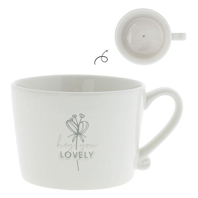 Tasse White/Hey you lovely in grau