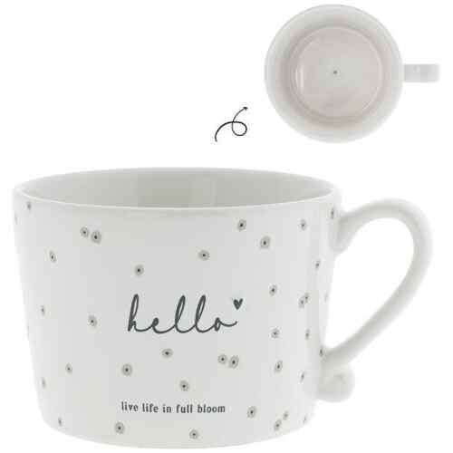 Tasse White/Live life in full bloom in schwarz