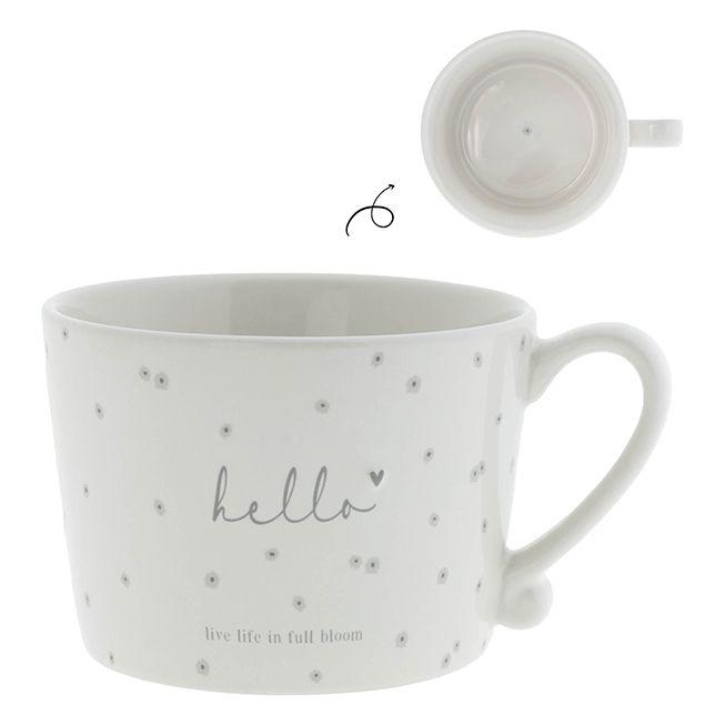 Tasse White/Live life in full bloom in grau