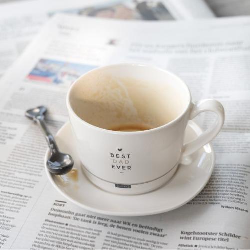 Tasse White/Best dad ever in schwarz