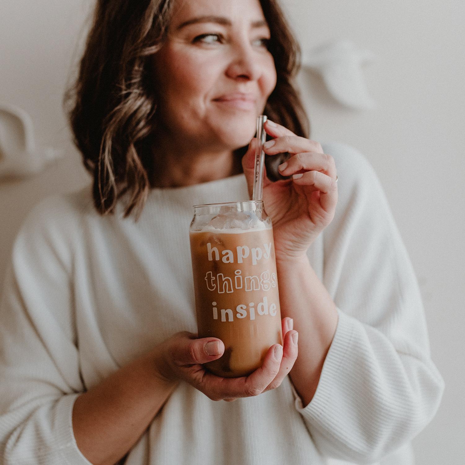 Hohes Trinkglas Happy Things