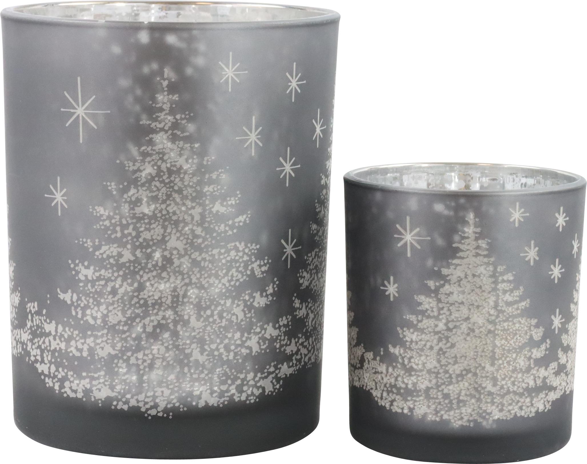 Windlichter Silberbaum 2er Set