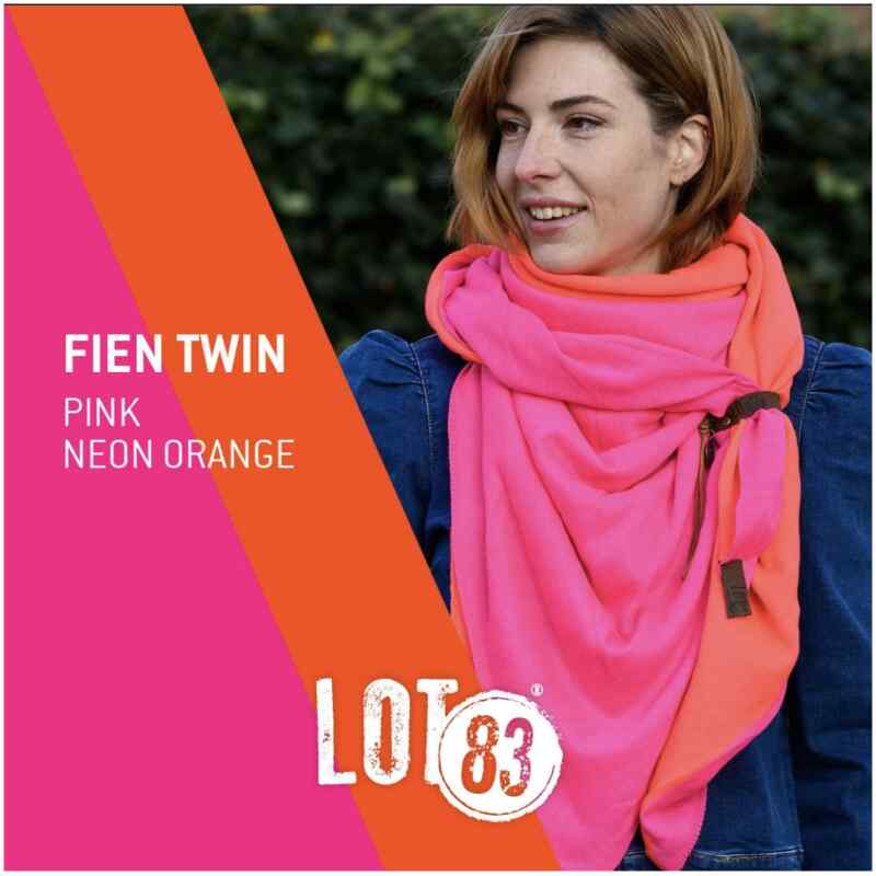 Lot83 Schal Fien Twin neonorange pink