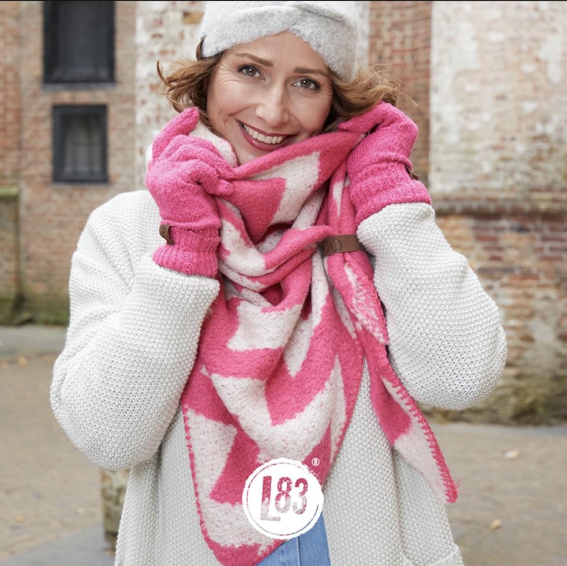 Lot83 Schal Nina Zigzag offwhite pink