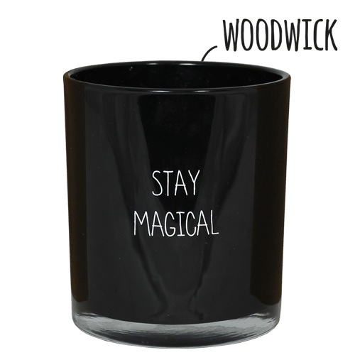 Kerze mit Holzdocht - Stay magical