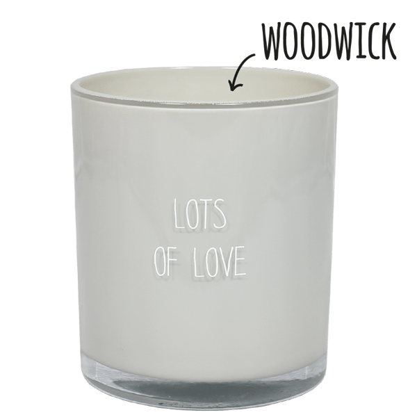 gl.co.lgry Kerze mit Holzdocht - Lots of Love