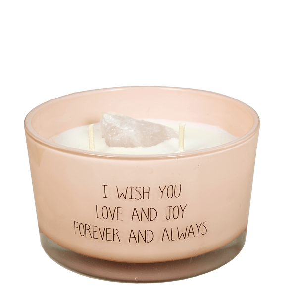 gl.cr.001.04 Kerze mit Kristall - I wish you love