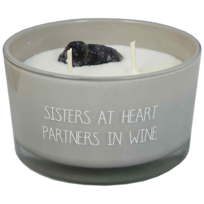 Kerze mit Kristall - Sisters at Heart
