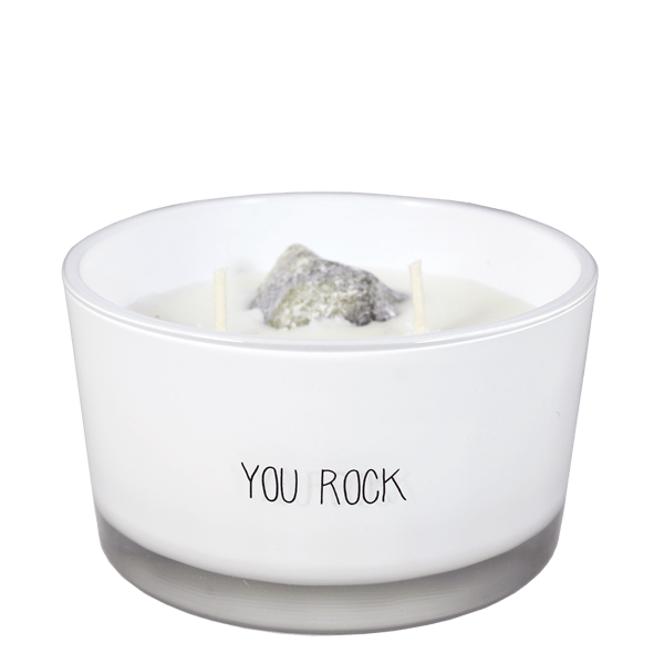 Kerze mit Kristall - You rock