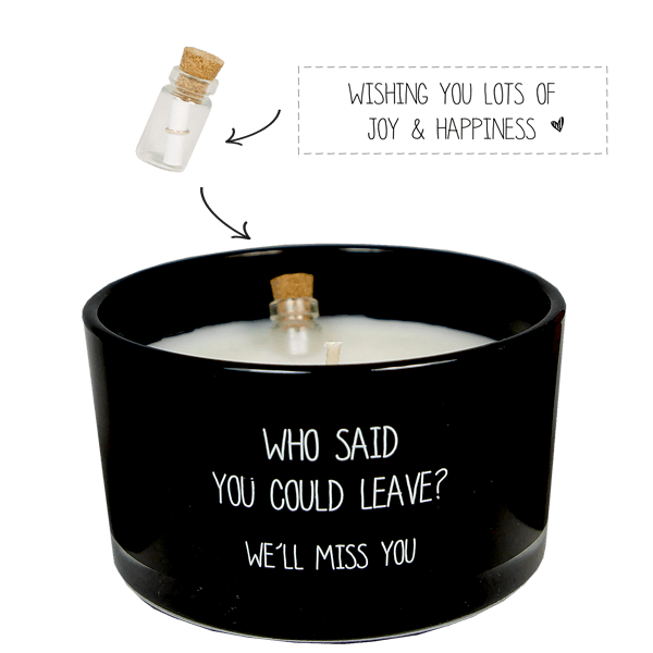 gl.mb.003.01 Kerze Message in a Bottle - Who said you could leave