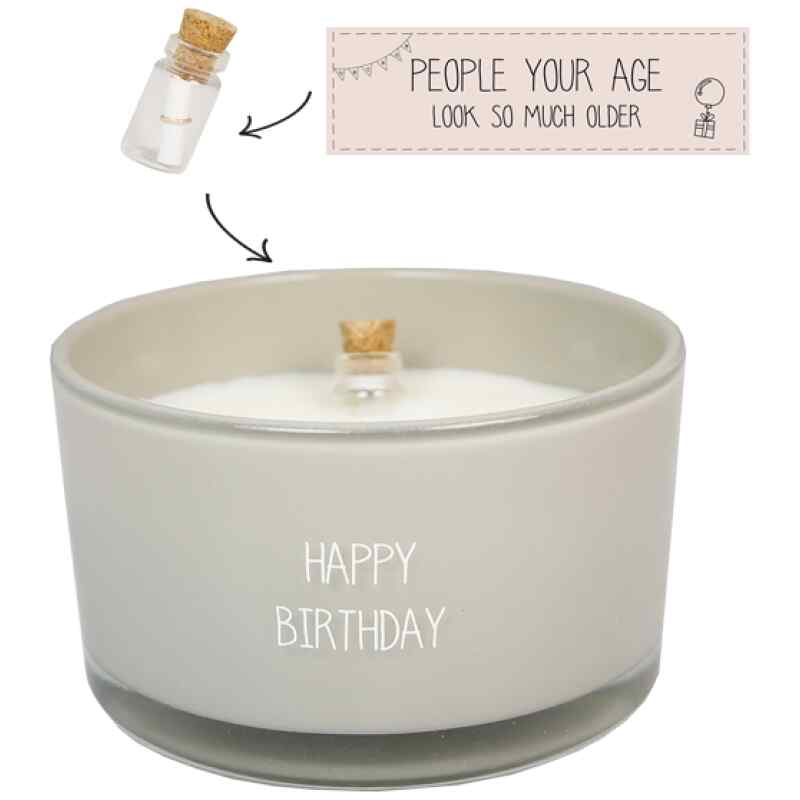 Kerze Message in a Bottle - Happy Birthday