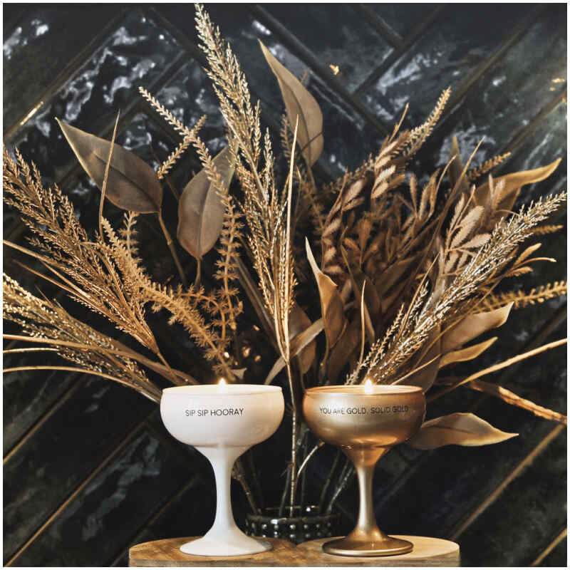 Kerze Champagner-Schale You are Gold Solid Gold