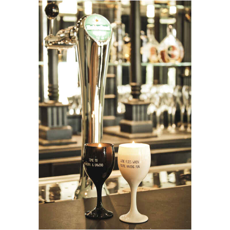 Kerze im Weinglas klein Time to uncork and unwind - Immagine 3