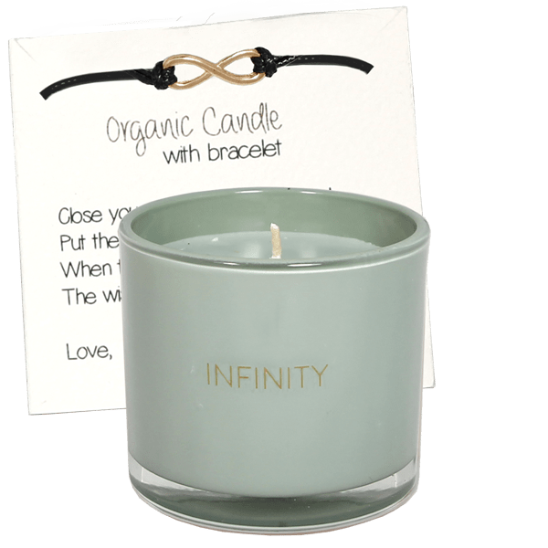 Kerze mit Armband Infinity